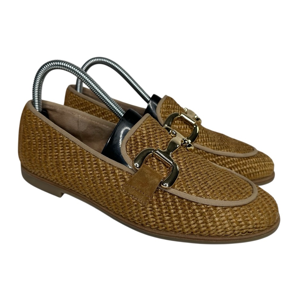 Paul Green Ariana Bit Loafer In Camel Suede Raffia. Sz: 9 - Picture 4 of 7